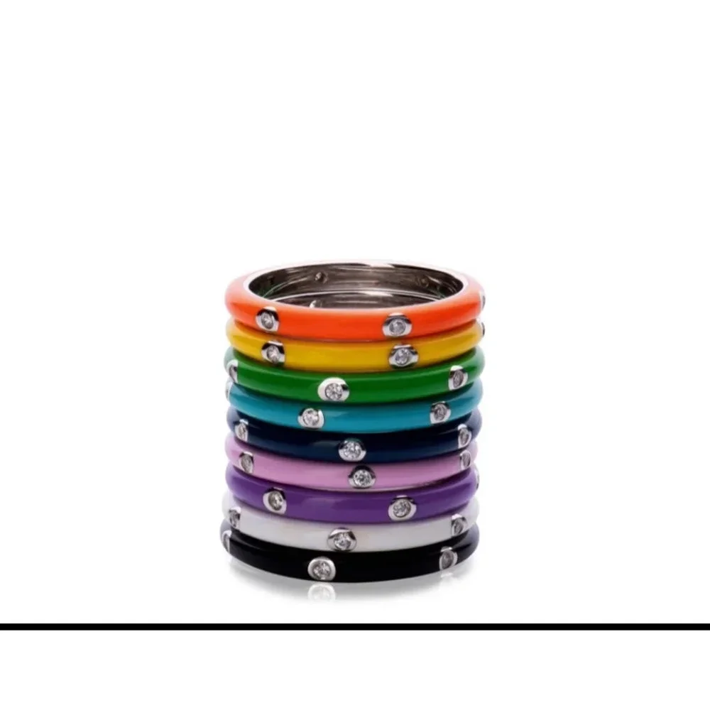 NEW Men’s Pave’ Diamond Black Enamel 925‎ Sterling Silver Band Ring Size 10